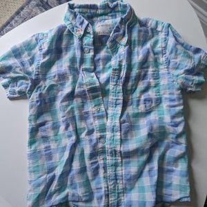 Crewcuts short sleeve button down shirt, boys 4-5, pastel blue and green